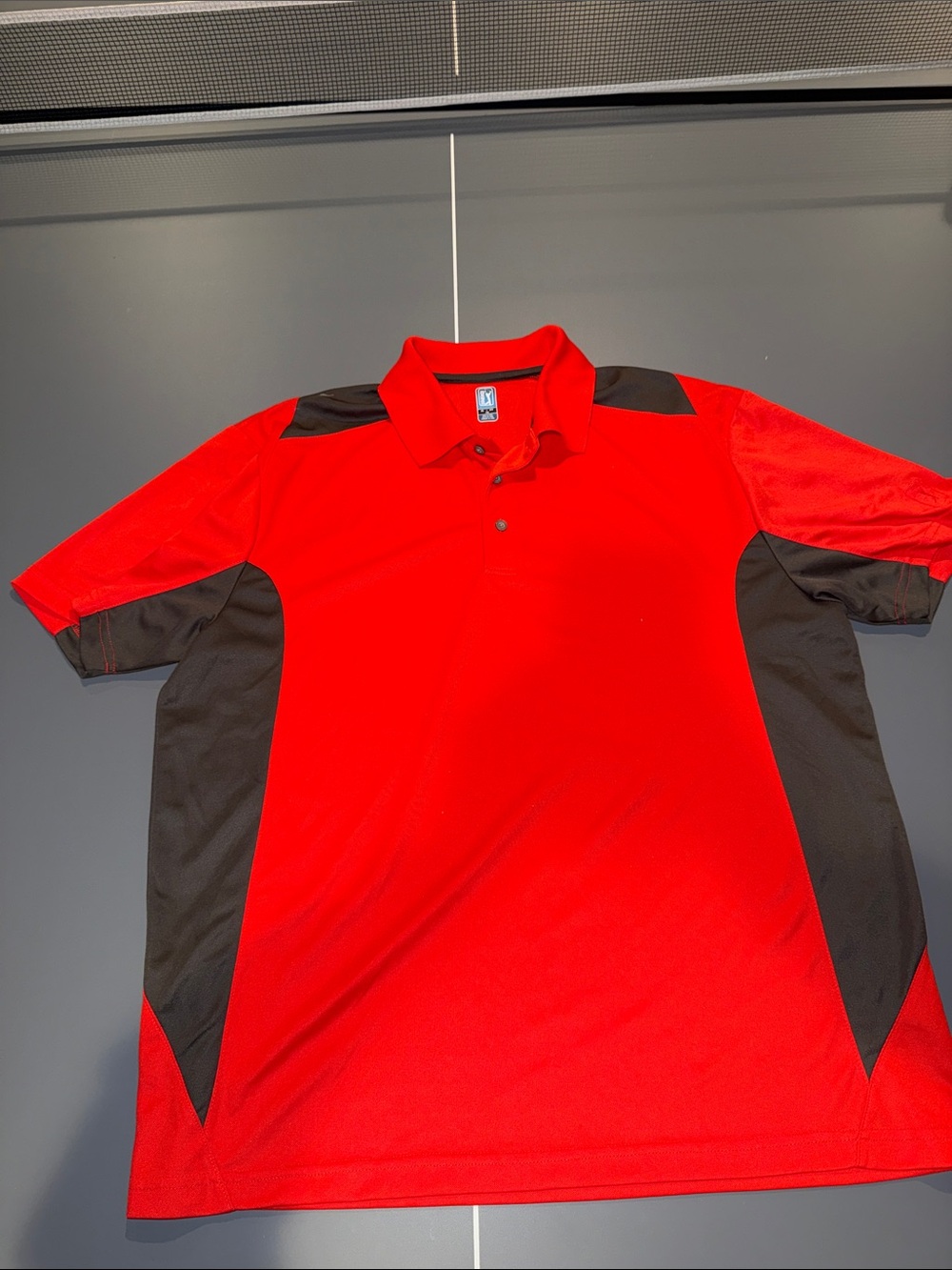 PGA Tour Red and Black Performance Polo